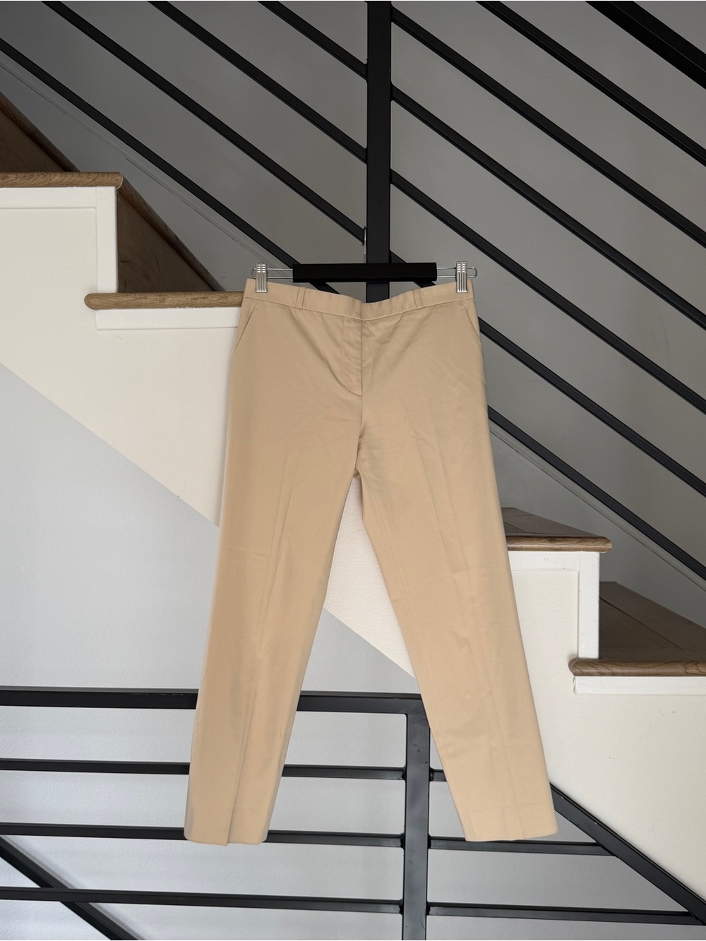 The Row Seam Front Stretch Cotton Tapered Cropped Pants